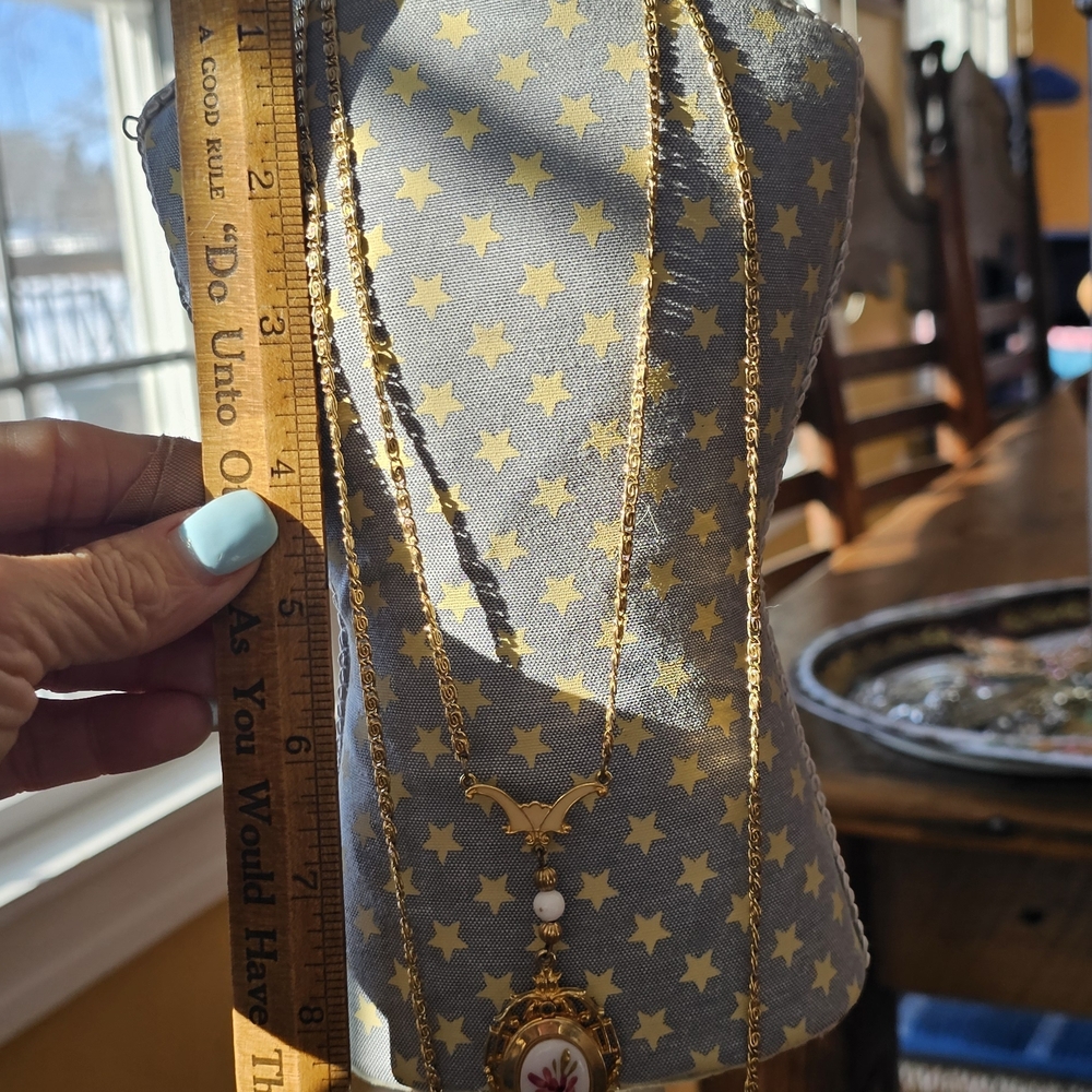 Vintage Rare ART Arthur Pepper Victorian Style Locket Layered Chain 30” Necklace - Picture 3 of 7